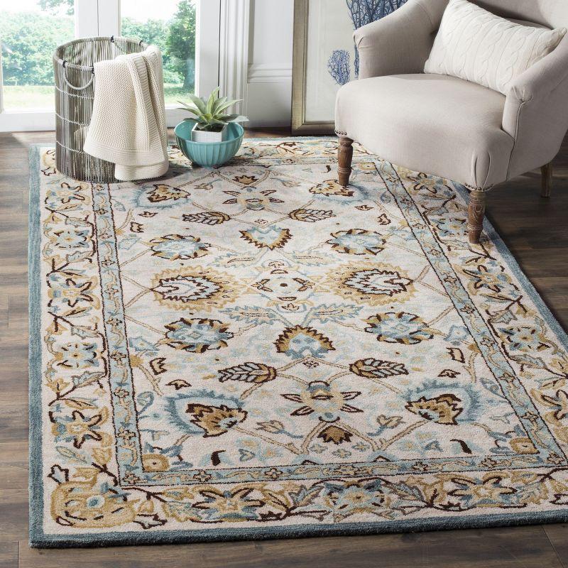 Antiquity AT812 Hand Tufted Indoor Area Rug - Peacock/Blue - 5'x8' - Safavieh