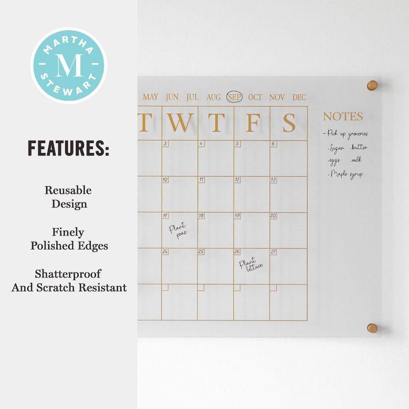 Thomas Martha Stewart Acrylic Wall Calendar with Notes with Dry Erase Marker and Mounting Hardware