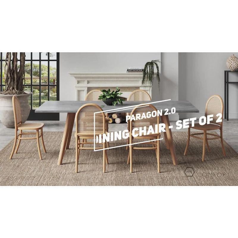 Set of 4 Paragon Dining Chairs Natural/Cane - Manhattan Comfort