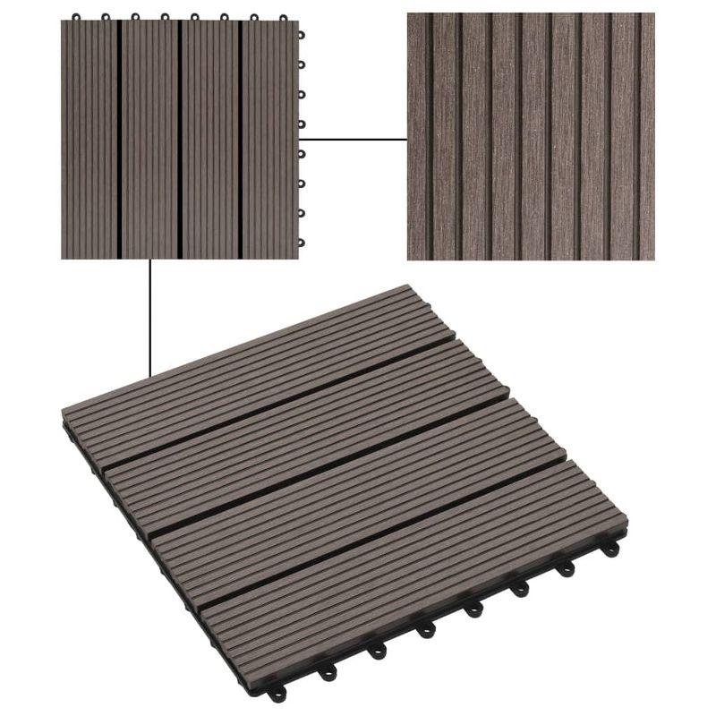 VidaXL 11 Pieces Decking Tiles WPC 11.8" x 11.8" 1 Sqm