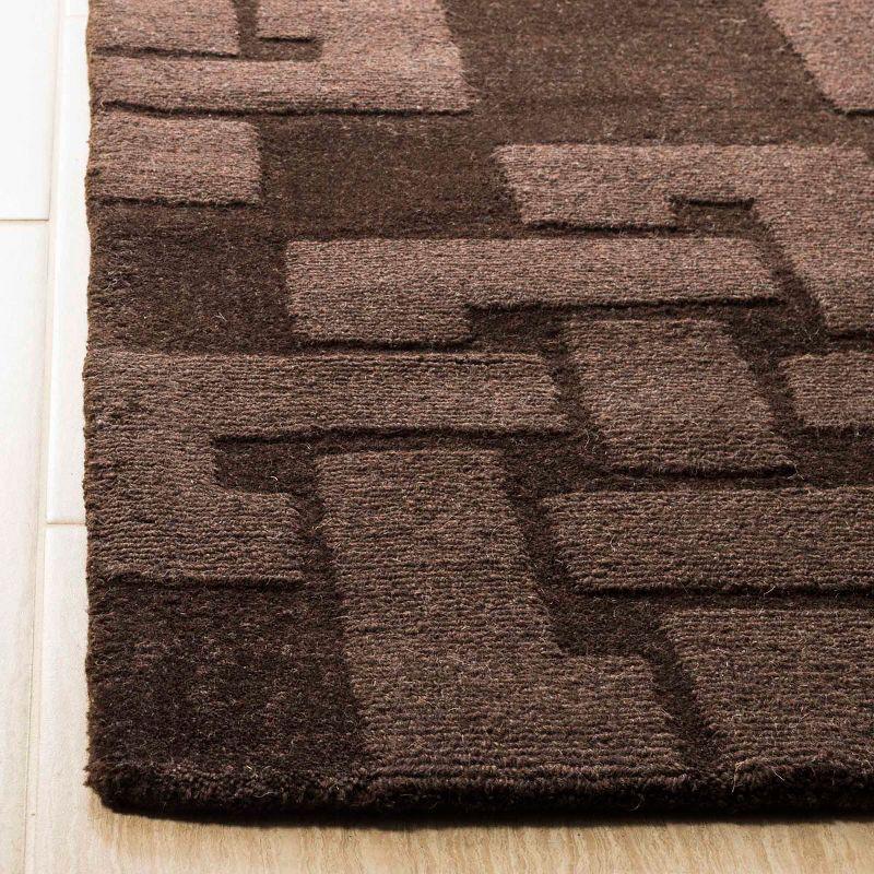 Handcrafted Chocolate Truffle Tufted Wool Rectangular Rug