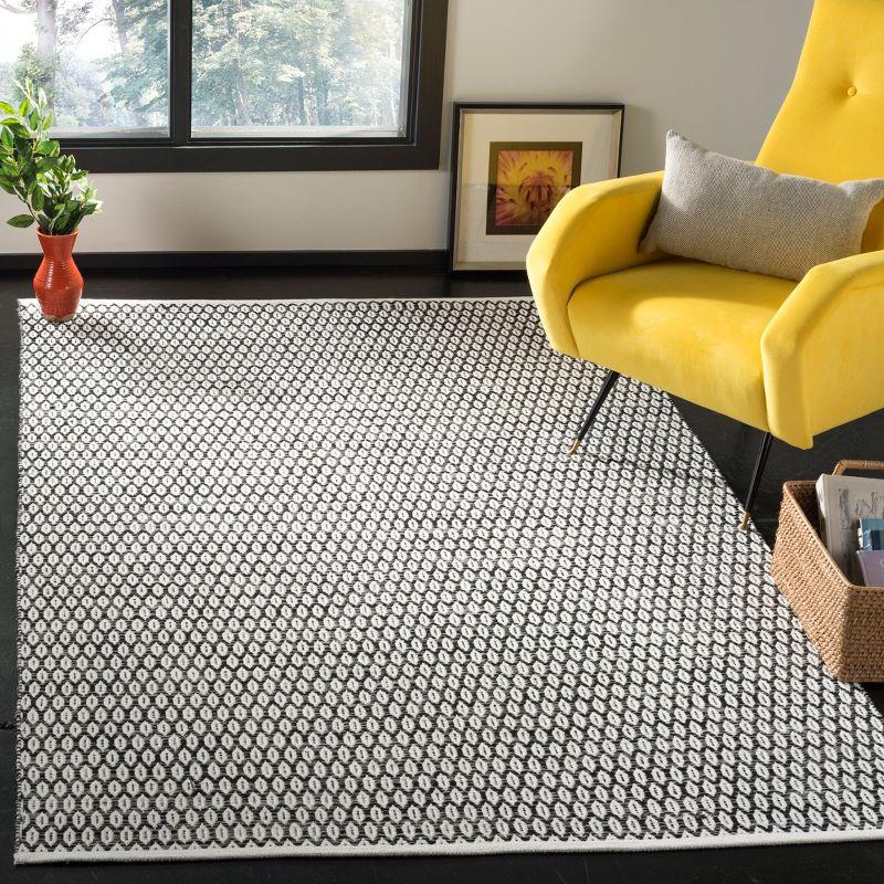 Montauk MTK608 Hand Woven Indoor Area Rug - Black/Ivory - 6'x9' - Safavieh