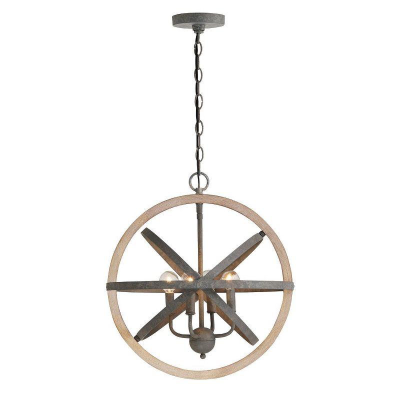 Capital Lighting Bluffton 4 - Light Pendant in  Iron/Wood