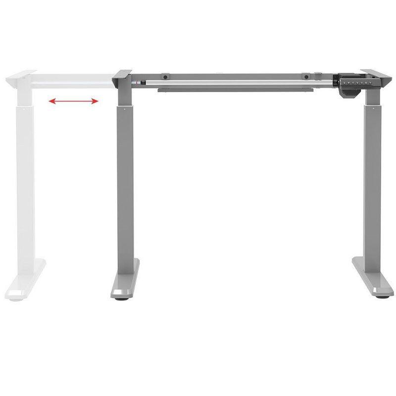 Monoprice Height Adjustable Sit-Stand Riser Table Desk Frame - Grey With Electric Single Motor, Compatible With Desktops From 39in-63in Wide