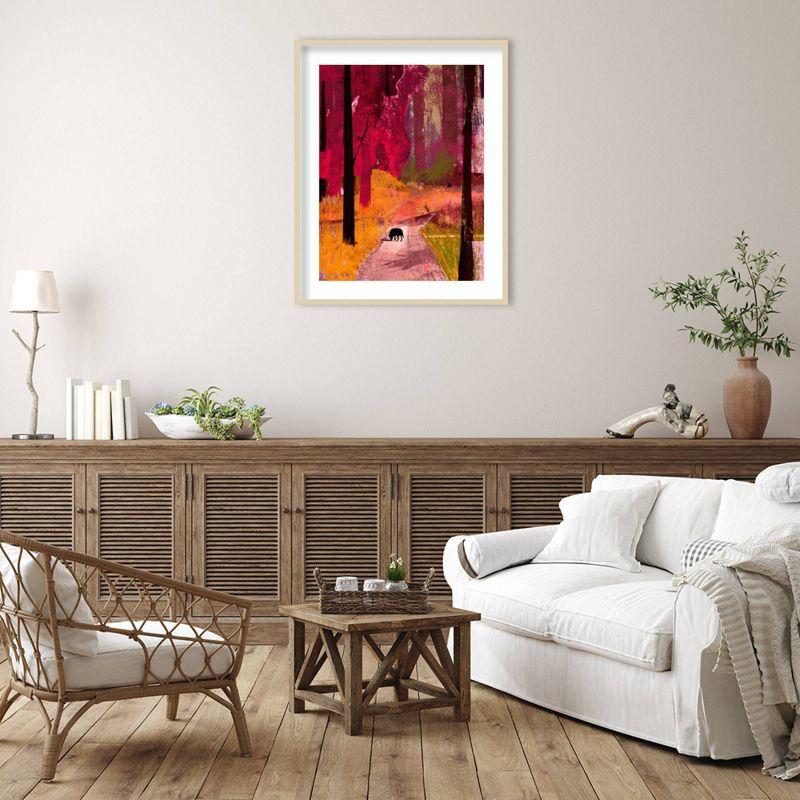 33" x 41" Black Dog by David Mcconochie Wood Framed Wall Art Print - Amanti Art: Modern Lithograph, Hardwood Frame