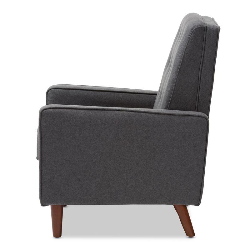 Mathias Mid - Century Modern Fabric Upholstered Lounge Chair - Baxton Studio