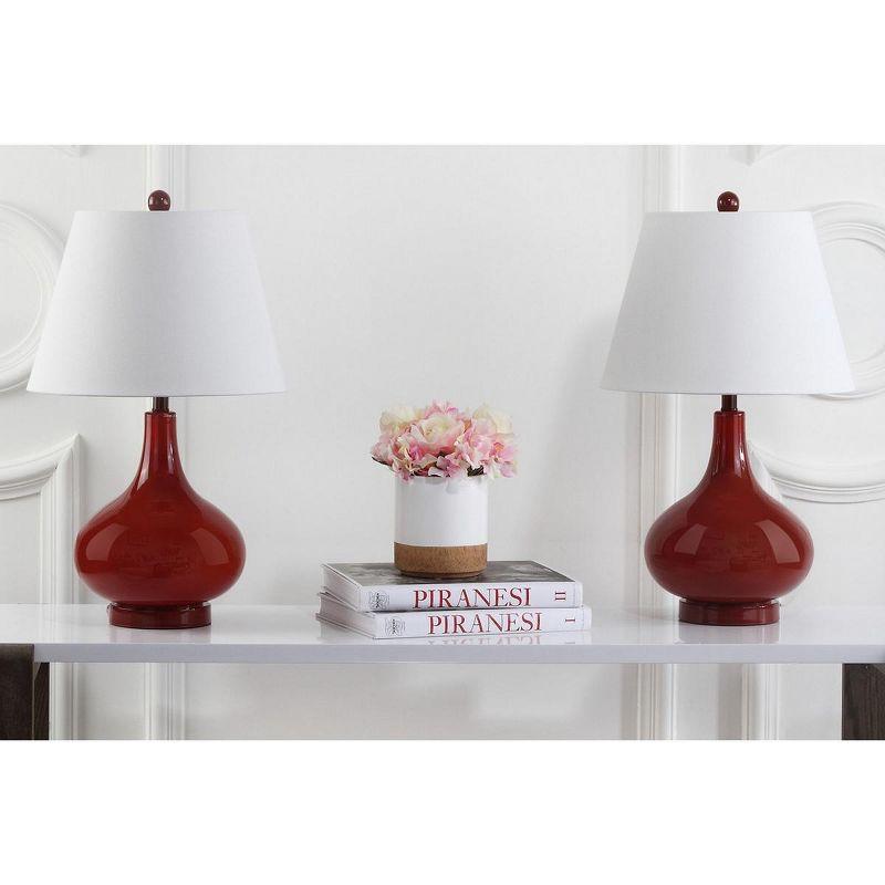 Amy Gourd Table Lamp (Set of 2) - 24 Inch Height - LIT4087 - Red - Safavieh