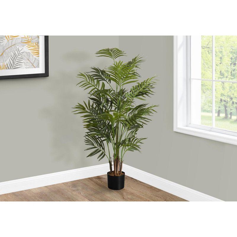 47'' Tall Green Areca Palm Tree in Black Pot