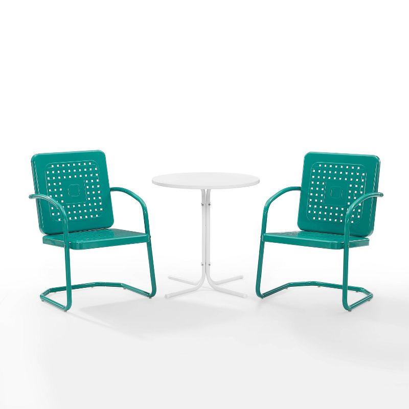 Crosley Bates 3pc Outdoor Bistro Set with Table and 2 Chairs Turquoise