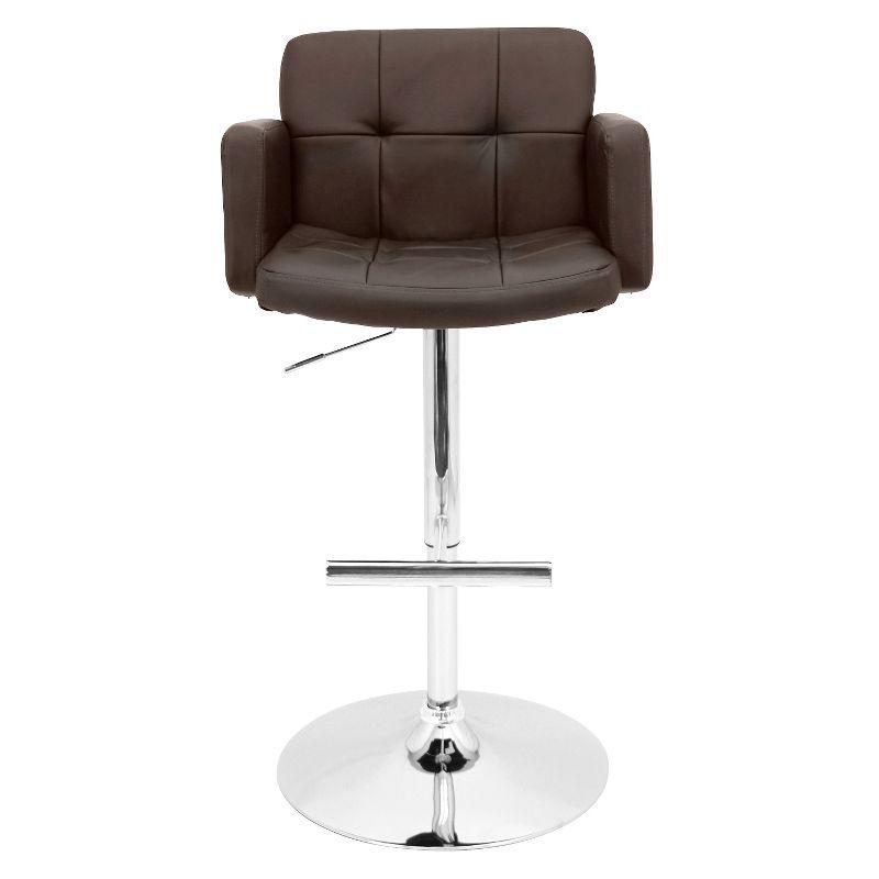 32" Stout Barstool Metal Brown - LumiSource: Upholstered, Swivel, Adjustable Height, Polyurethane Foam