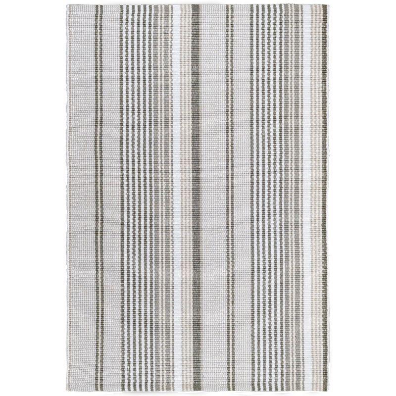 Gradation Ticking Handwoven Cotton Rug