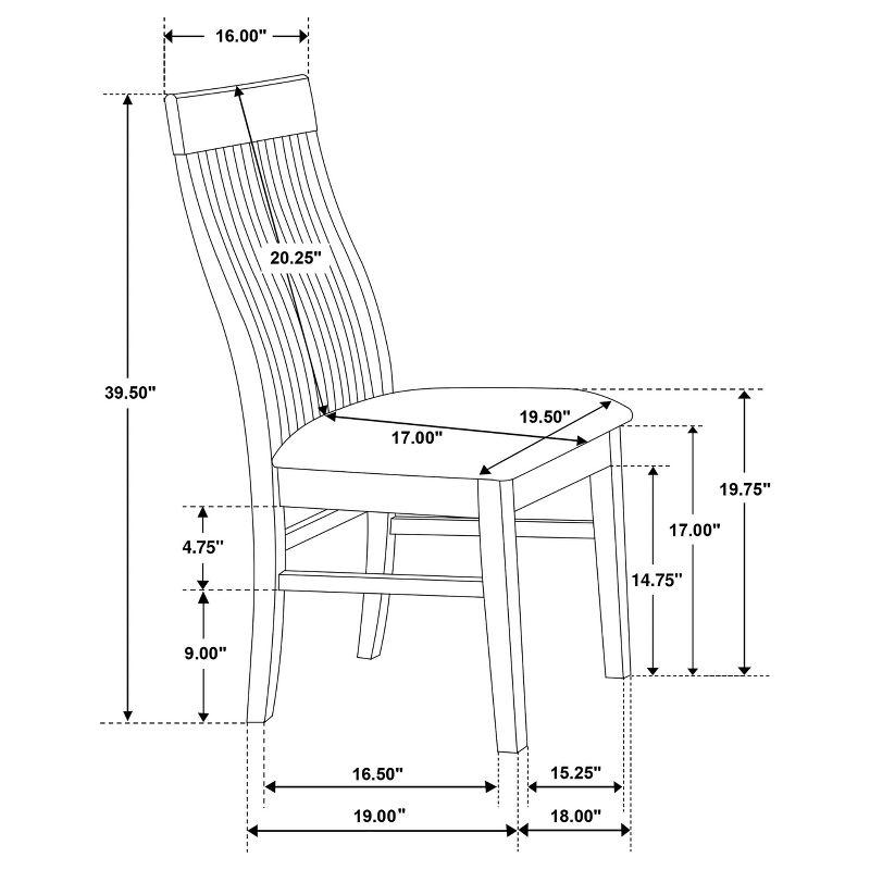 Coaster Home Furnishings Briarwood Slat Back Dining Side Chair Mango Oak and Brown (Set of 2)