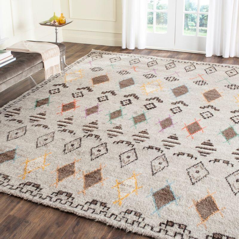 Hand-Knotted Pure Wool Geometric 8' x 10' Area Rug