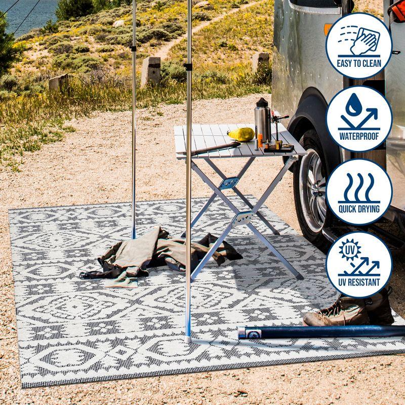 Citta High-Low Pile Mediterranean Tile Indoor/Outdoor Area Rug  - JONATHAN Y