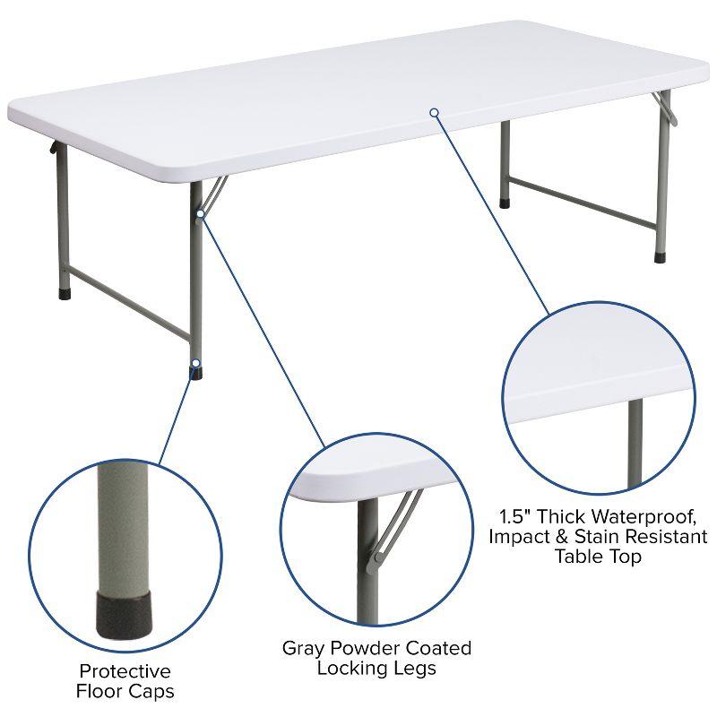 Parker 4.93-Foot Kid's Plastic Folding Activity Table - Play Table