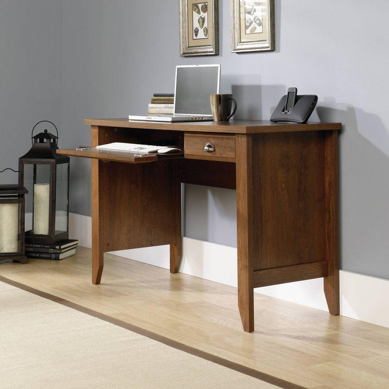 White Wood Computer Desk with Drawer and Keyboard Tray