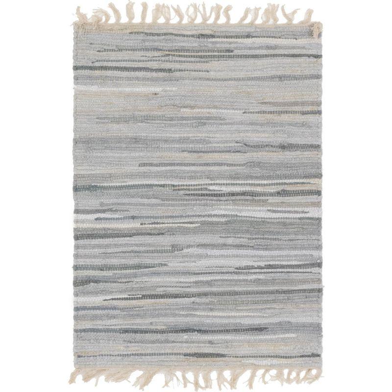 Gray and Ivory Handwoven Reversible Cotton Area Rug