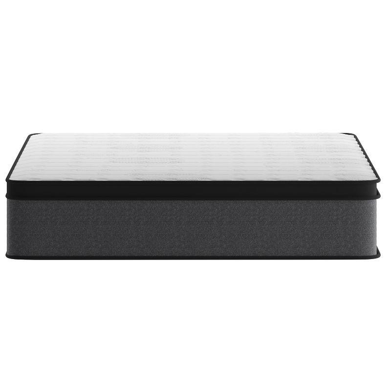 Merrick Lane Full Size 13" Euro Top Mattress in a Box with Hybrid Pocket Spring and Foam Design for Supportive Pressure Relief