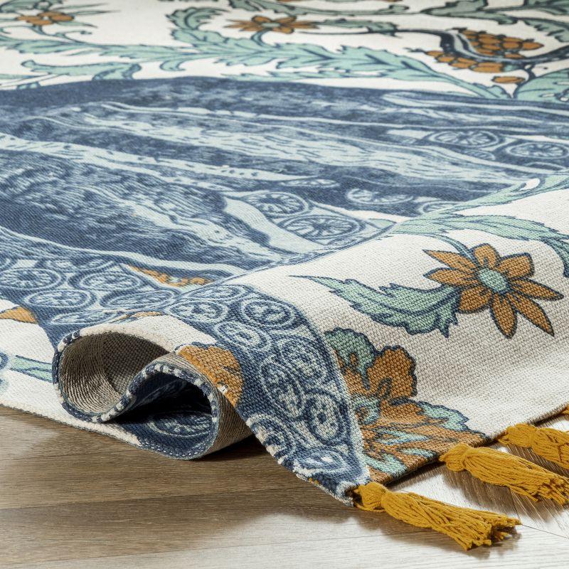 Thomas Paul Thomas Paul Octopus Tasseled Blue/Yellow Area Rug