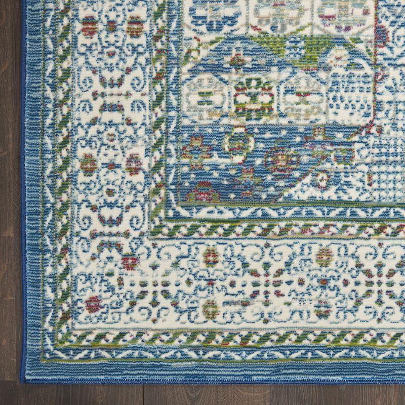 Nourison Global Vintage GLB17 Indoor only Area Rug - Ivory Light Blue 4' x 6'