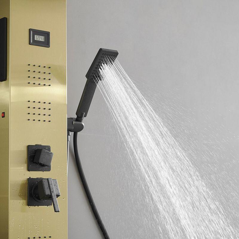 BWE 4-Jet Rainfall Shower Tower Shower Panel System with Rain Waterfall Shower Head and Shower Wand