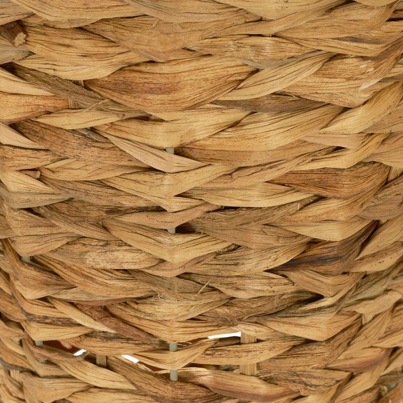 Wicker Waste Basket, Woven Leaf Basket with Wire Frame