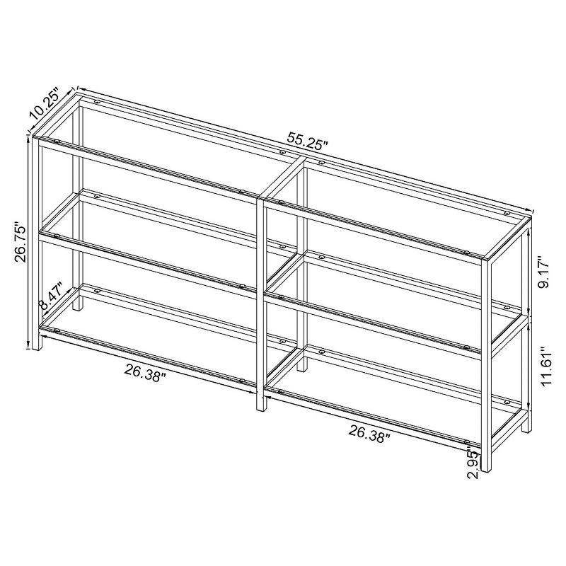 26.75" Contemporary 3 Shelf Console Bookcase with Glass Shelves Black Nickel - Coaster