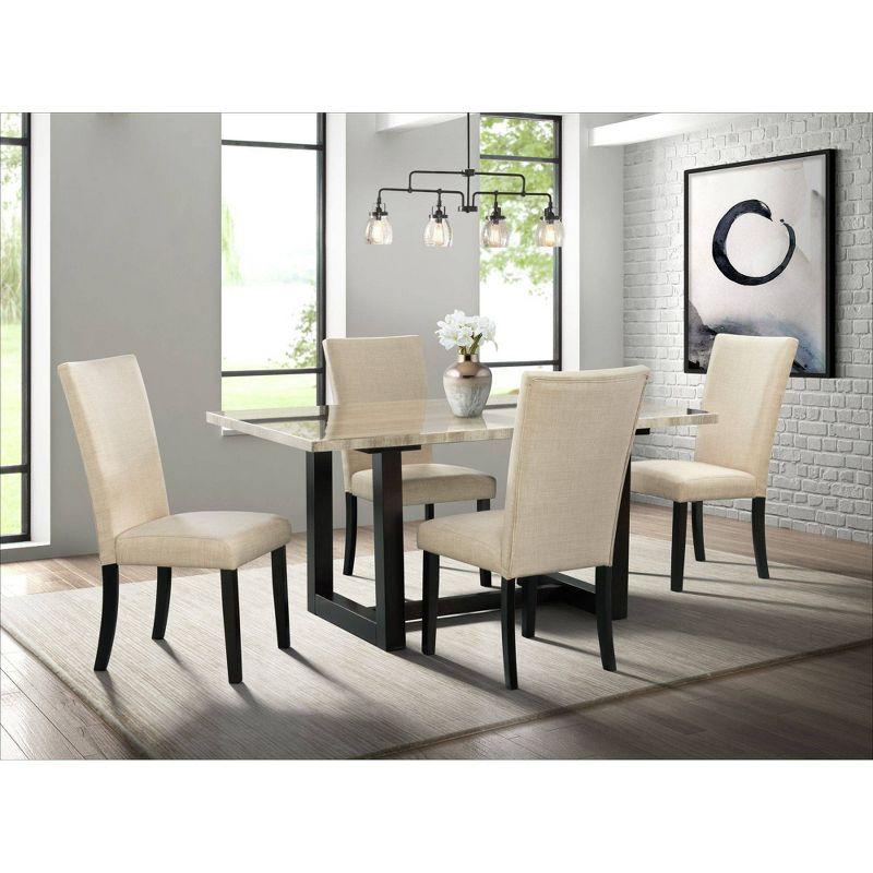 Picket House Furnishings Florentina Side Chair Set Linen: Modern Upholstered MDF Frame, 300 lbs Capacity
