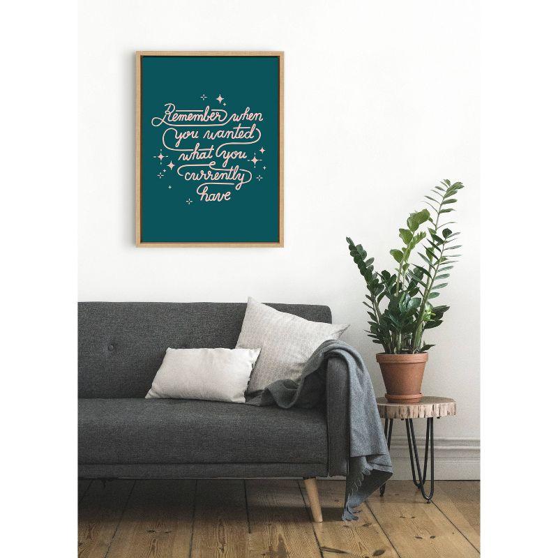 Kate & Laurel All Things Decor 18"x24" Sylvie Remember Framed Wall Canvas by Maria Filar: Inspiring Quote Decor