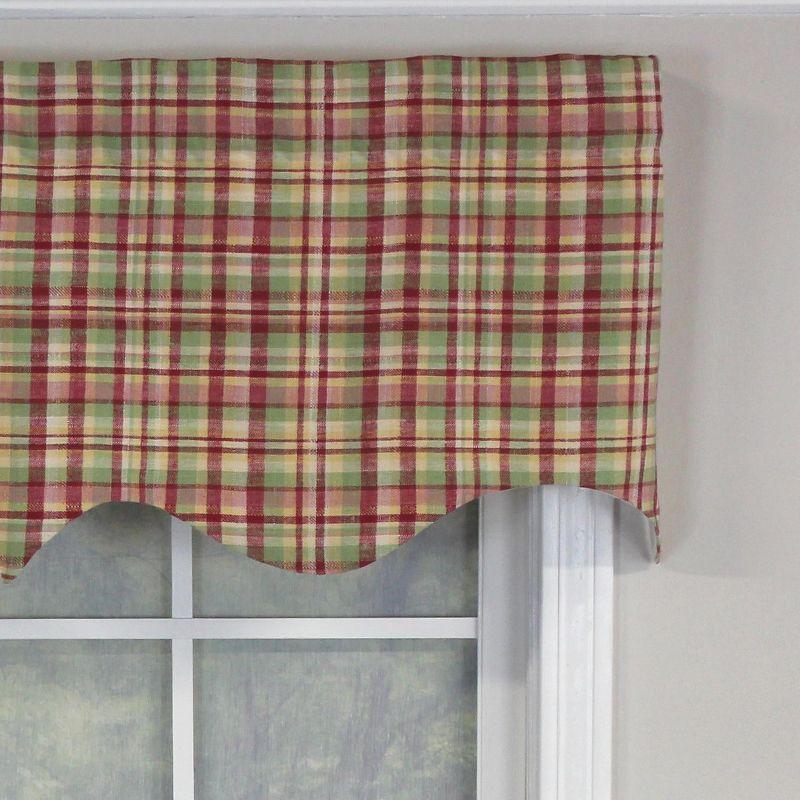 RLF Home Plaided Regal 100% Cotton with Fully Lined 3" Rod Pocket Valnance for Windows 50" x 17"