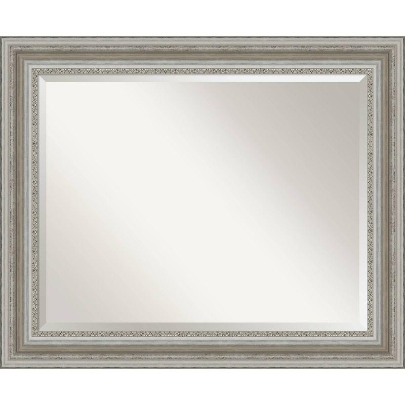 Parlor Silver Brushed 34x28 Bathroom Vanity Wall Mirror