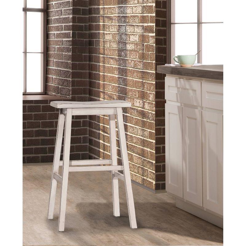 Hillsdale Furniture Moreno Backless 24" NonSwivel Counter Height Barstool Sea White: Wooden Kitchen Stool, Fixed Height