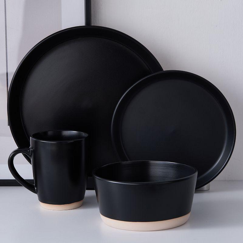 Black Ceramic 32-Piece Dinnerware Set, Service for 8