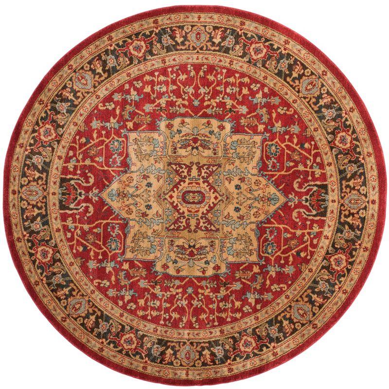 Mahal MAH625 Power Loomed Indoor Area Rug - Natural/Navy - 6'7" Round - Safavieh