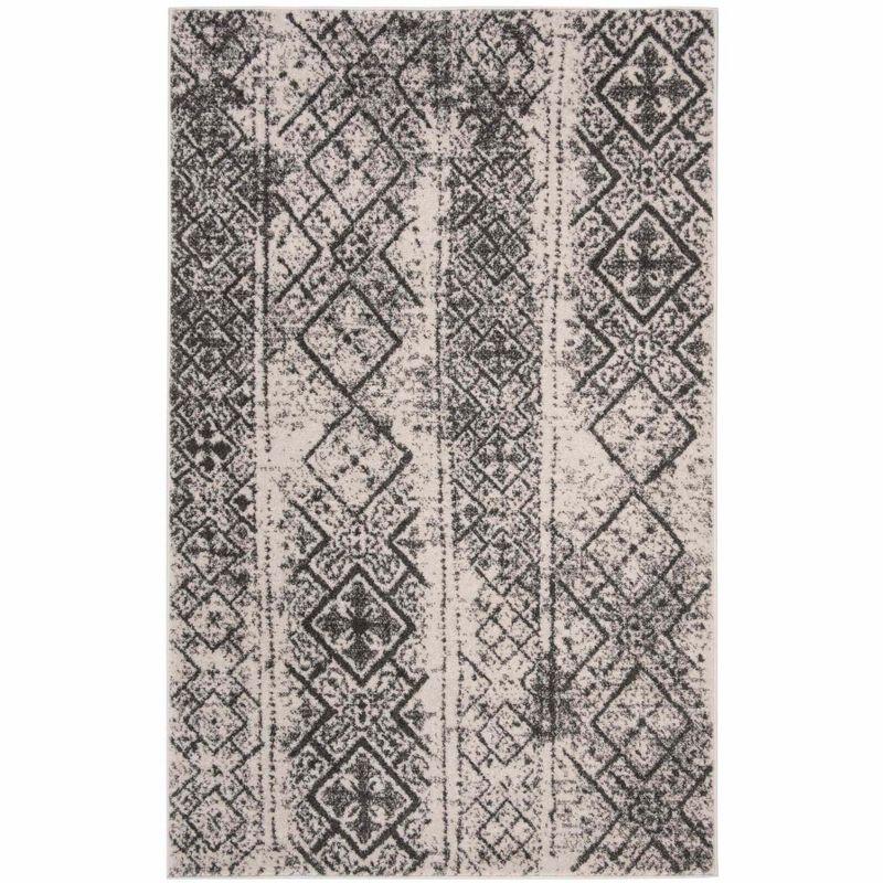 Adirondack ADR111 Machine Made Indoor Area Rug - Silver/Black - 5'-1"x7'-6" - Safavieh