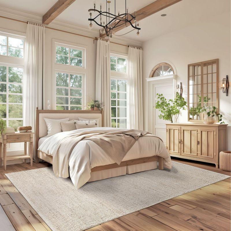 Nuloom 2x3 Elfriede Jute & Cotton Hand Woven Indoor Area Rug, Natural, Solid Rustic Farmhouse Style Natural Fiber Bedroom, Living Room,