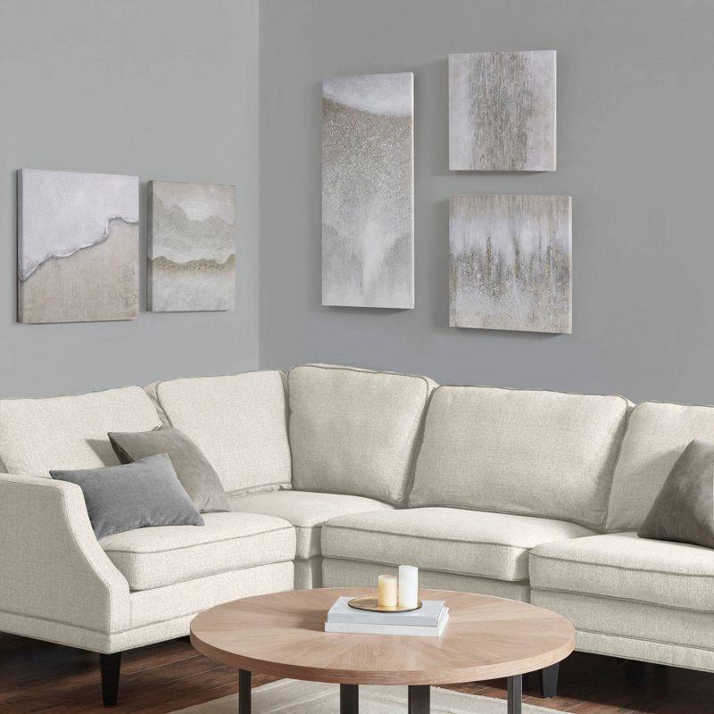 Natural Essence 5-Piece Neutral Abstract Canvas Wall Art Set