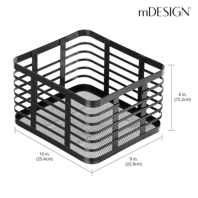 Matte Black Metal Wire Kitchen Organizer Basket, 3 Pack