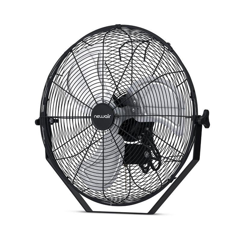 Newair 20" High Velocity Wall Mount Fan, Heavy Duty Waterproof Outdoor Fan, Adjustable Tilt and 3 Speeds up to 4650 CFM, Pull Chain Switch