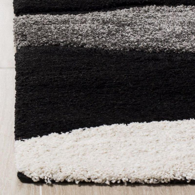 Florida Shag SG475 Power Loomed Indoor Area Rug - Grey/Black - 6'x9' - Safavieh