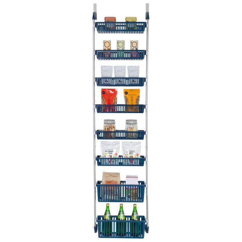 Navy 8-Tier Over-The-Door Pantry Organizer with Steel Frame