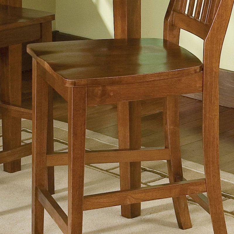 Arts and Crafts Counter Height Barstool Hardwood/Cottage Oak - Home Styles: Kitchen Island High Back Chair