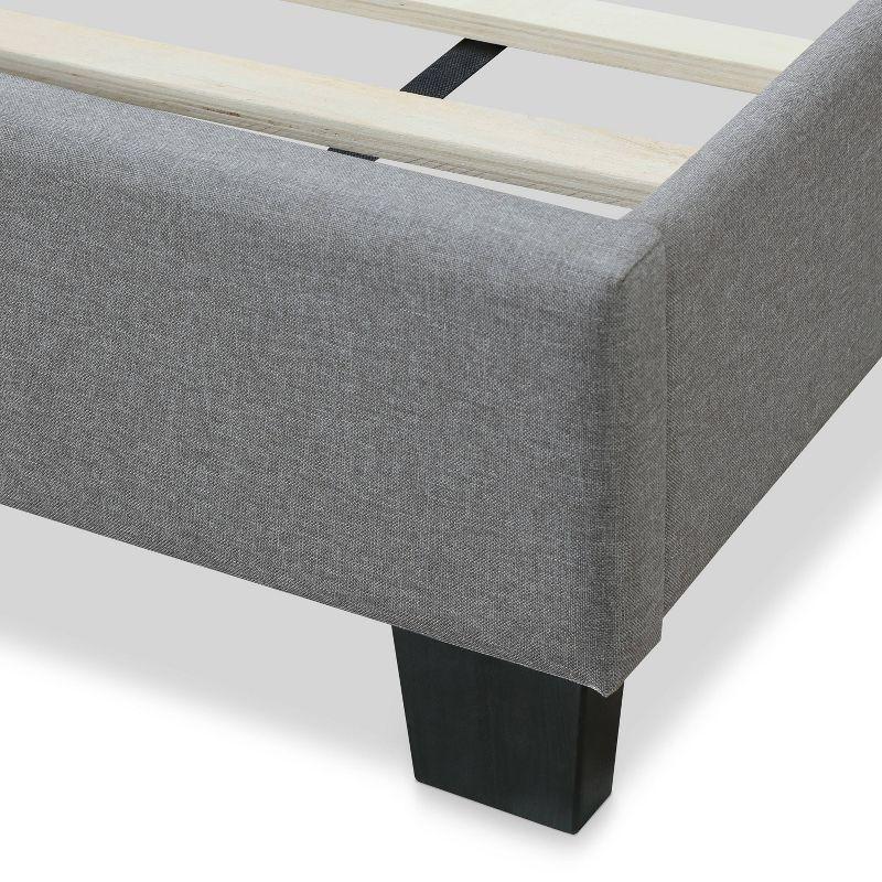 Hudson King-Size Gray Linen Tufted Upholstered Bed with Slats