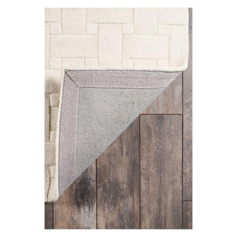 3'3"x5'3" Solid Tufted Accent Rug Ivory - Momeni: Wool Area Rug, Low Pile, Handmade, Indoor Use