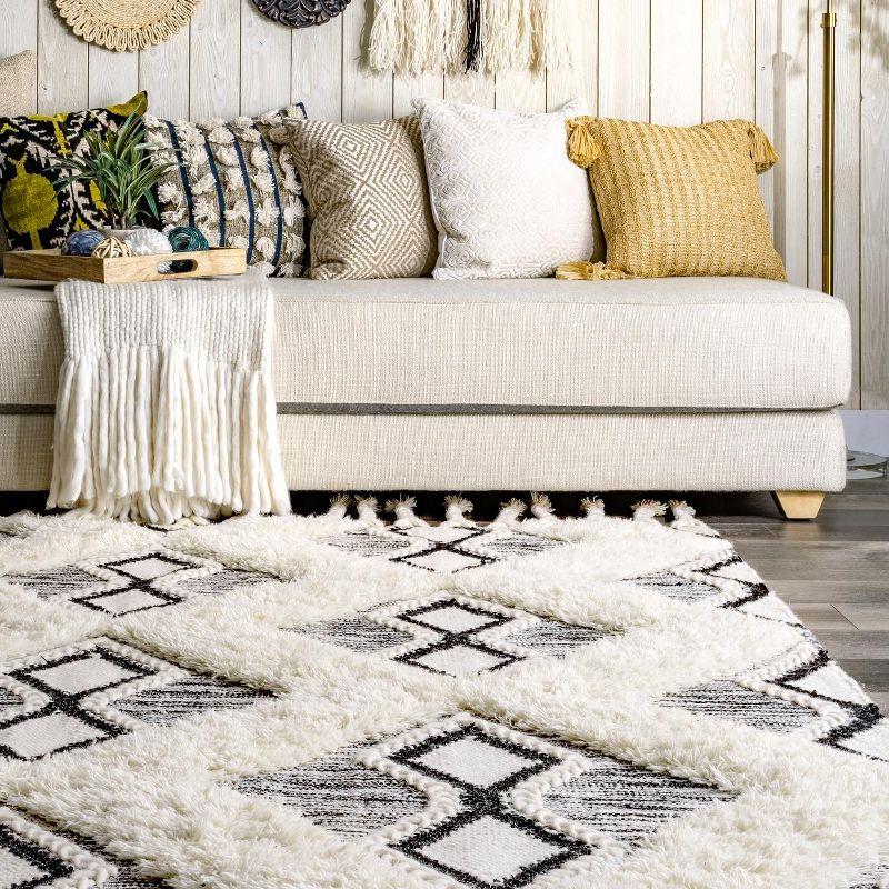 Gray Wool Flat Woven Shaggy Reversible Area Rug 3' x 5'