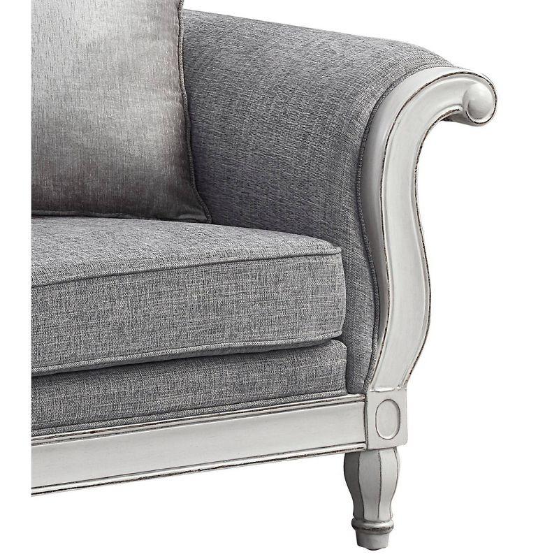 71" Florian Sofa Gray Fabric and Antique White Finish - Acme Furniture