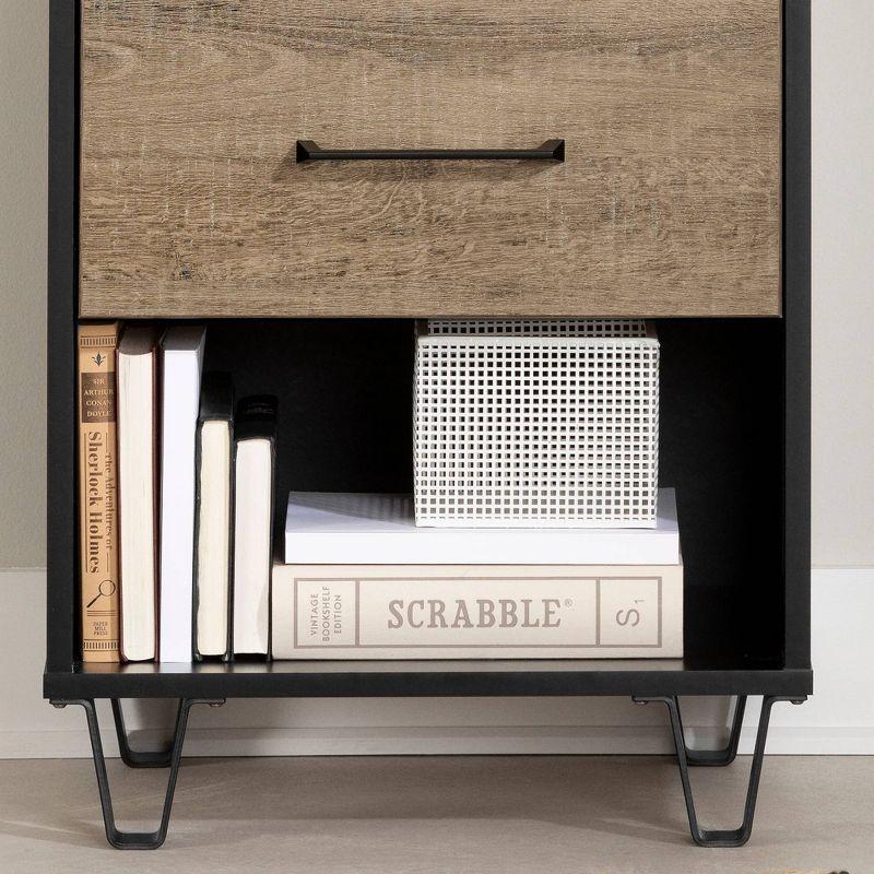 Arlen 1-Drawer Nightstand Weathered Oak and Matte Black