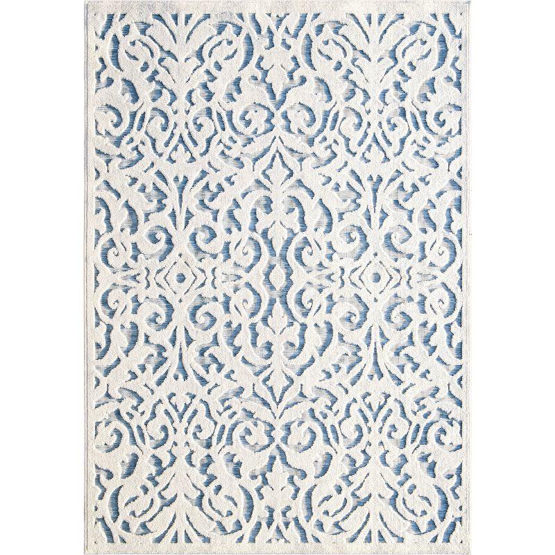 My Texas House Ladybird Natural Blue High Low Indoor Outdoor Rug