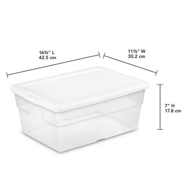 Sterilite 16 Qt Clear Plastic Secure Latching Storage Containers, 12 Pack & 6 Quart Lidded Storage Tote for Home and Office Organization, 24 Pack