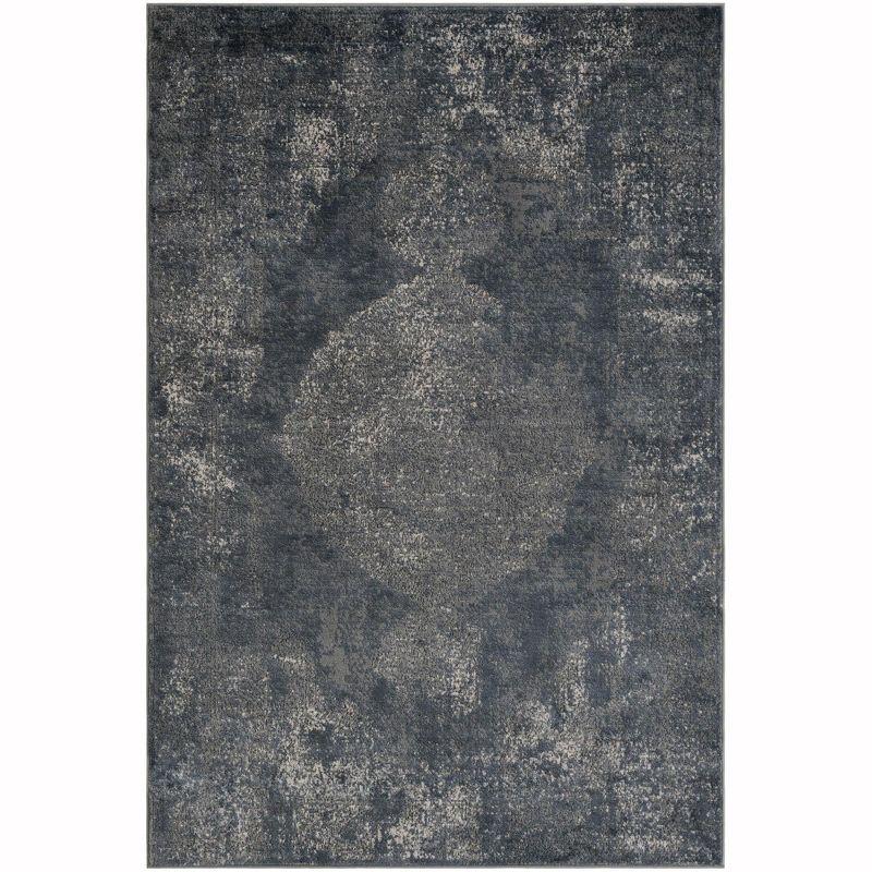 Unique Loom Portland Collection Area Rug - Woodburn (6' 1" x 9' Rectangle Blue/Ivory)